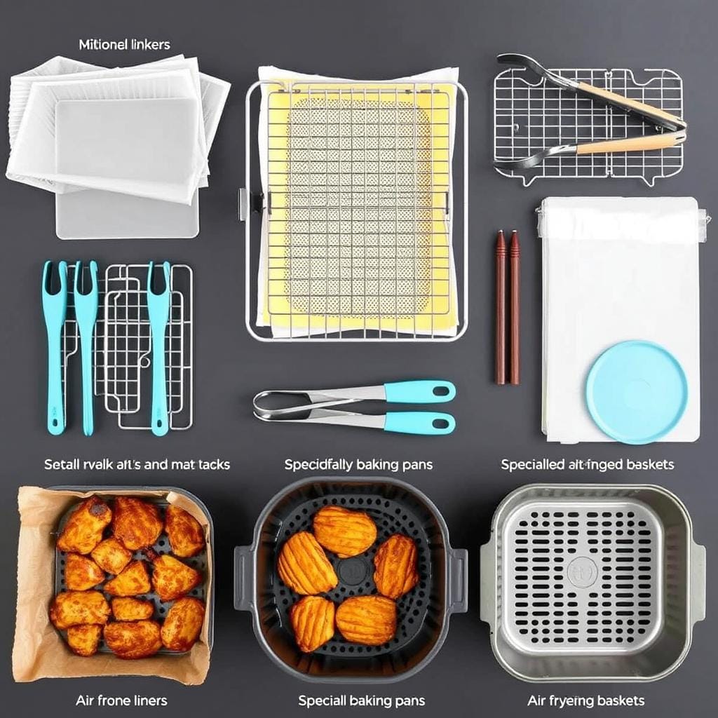Air fryer accessories including racks and liners Air fryer accessories including racks and liners