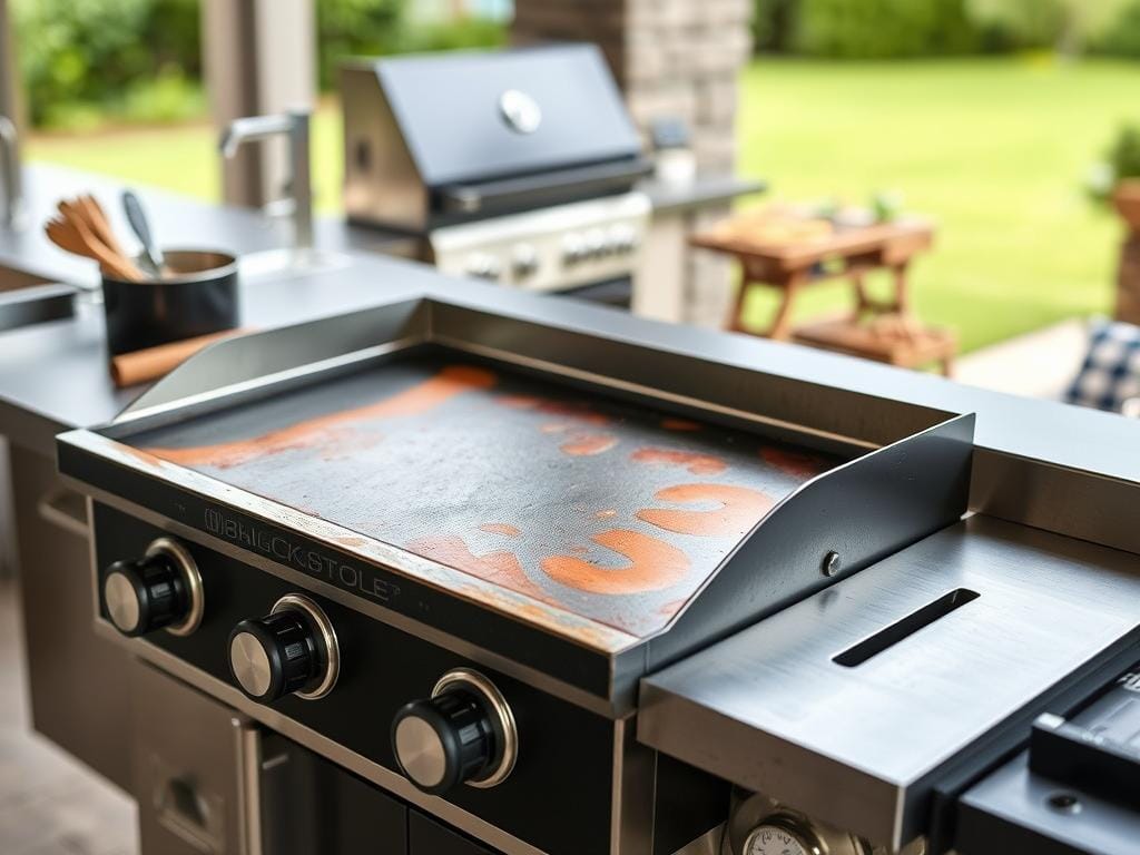 Blackstone griddle setup in outdoor kitchen Blackstone griddle setup in outdoor kitchen