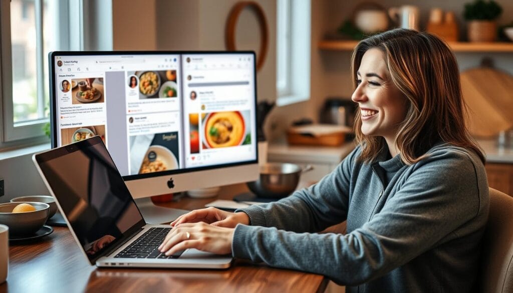 Brenda Scott engaging with her online community Brenda Scott engaging with her online community